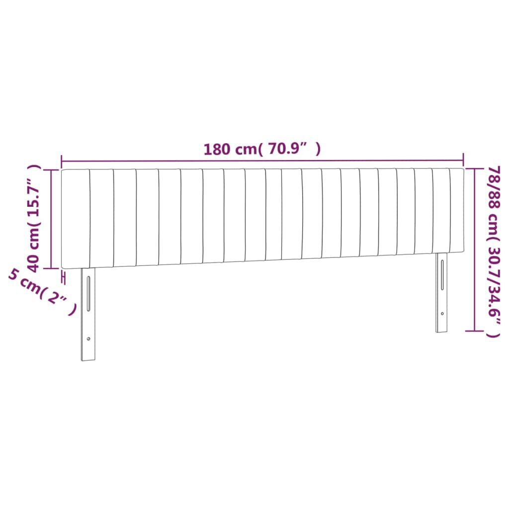 Gultas galvgaļi vidaXL (90x5x78/88 cm), 2 gab., zils cena un informācija | Gultas | 220.lv