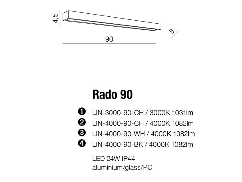 Vannas istabas sienas lampa AZzardo Rado AZ2080 cena un informācija | Sienas lampas | 220.lv