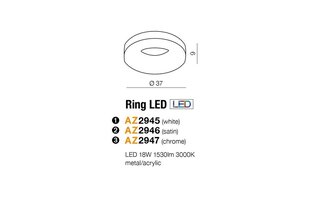 Griestu lampa AZzardo Ring AZ2946 cena un informācija | Griestu lampas | 220.lv