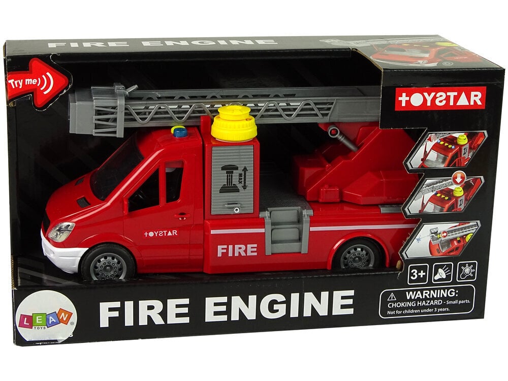 Rotaļu ugunsdzēsēju mašīna zēniem Lean Toys, sarkana цена и информация | Rotaļlietas zēniem | 220.lv