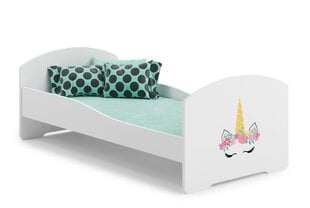 Кровать ADRK Furniture Pepe Unicorn, 160x80 см, белая цена и информация | Детские кровати | 220.lv