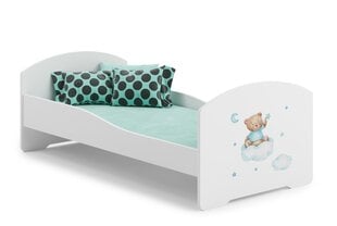 Кровать ADRK Furniture Pepe Teddy Bear and Cloud, 160x80 см, белая цена и информация | Детские кровати | 220.lv