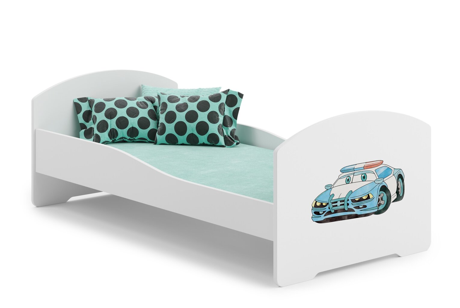 Gulta ADRK Furniture Pepe Police Car, 140x70 cm, balta cena un informācija | Bērnu gultas | 220.lv