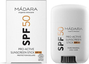 Солнцезащитный крем Madara Pro-Active Sunscreen Stick SPF50, 18 мл цена и информация | Кремы от загара | 220.lv