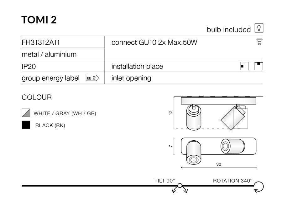 Griestu lampa AZzardo Tomi AZ0663 cena un informācija | Griestu lampas | 220.lv