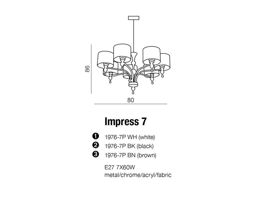 Piekaramā lampa AZzardo Impress AZ0500 cena un informācija | Piekaramās lampas | 220.lv