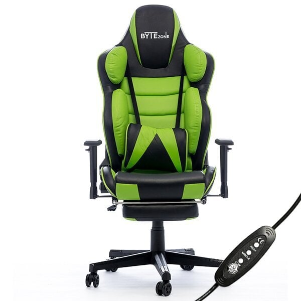 Masāžas spēļu krēsls ByteZone Hulk Gaming Chair, melns-zaļš cena un informācija | Biroja krēsli | 220.lv