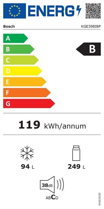 Bosch KGE398IBP cena un informācija | Ledusskapji | 220.lv