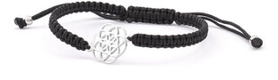 Beneto Stilīga melna štrope kabala rokassprādze Mandala AGB545 cena un informācija | Rokassprādzes | 220.lv