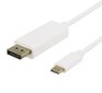 USB-C - DisplayPort kabelis Deltaco 4K UHD, apzeltīti savienotāji, 1m, balts / USBC-DP101-K / 00140013 cena un informācija | Kabeļi un vadi | 220.lv