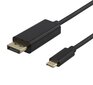 USB-C - DisplayPort cable Deltaco 4K UHD, gold plated, 0.5m, black / USBC-DP050-K / 00140011 cena un informācija | Kabeļi un vadi | 220.lv