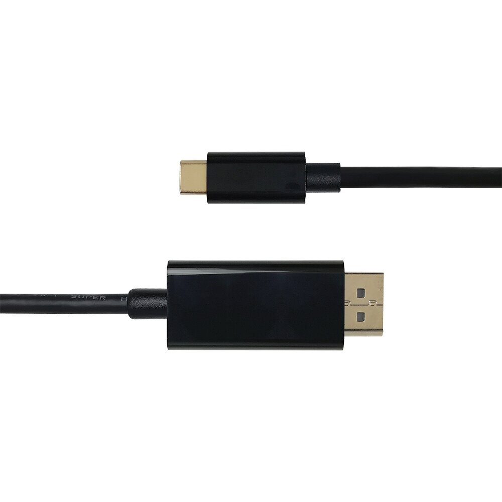 USB-C - DisplayPort cable Deltaco 4K UHD, gold plated, 0.5m, black / USBC-DP050-K / 00140011 cena un informācija | Kabeļi un vadi | 220.lv