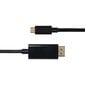 USB-C - DisplayPort cable Deltaco 4K UHD, gold plated, 0.5m, black / USBC-DP050-K / 00140011 cena un informācija | Kabeļi un vadi | 220.lv