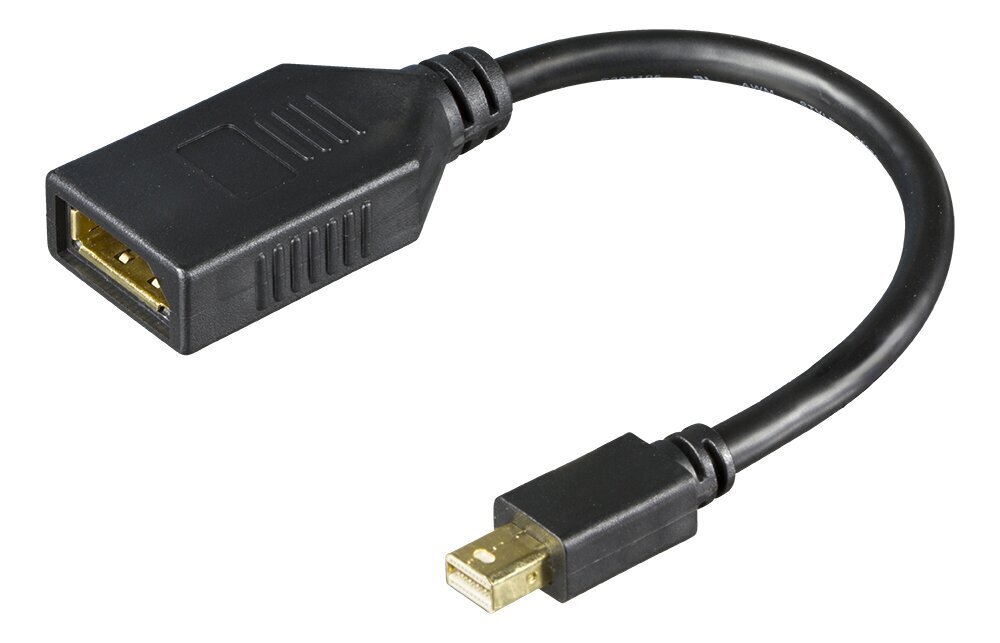 Deltaco MDP-DP1-K, Mini DP/DP, 0.2 m cena un informācija | Adapteri un USB centrmezgli | 220.lv