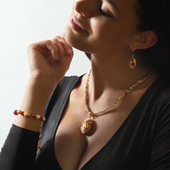 Lampglas Eleganta sieviešu kaklarota My Roots ar Lampglas pērli ar 24 karātu zeltu NP15 cena un informācija | Kaklarotas | 220.lv