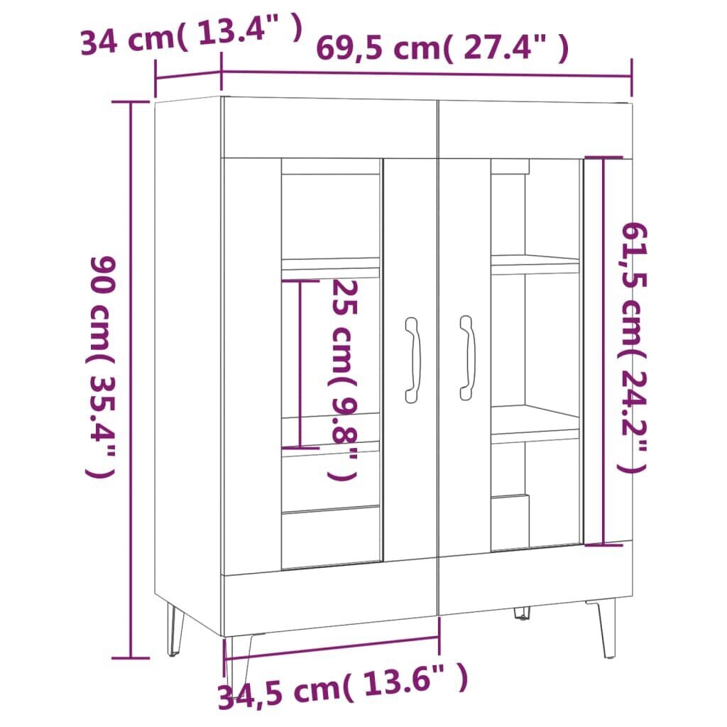 Sānu skapis (69.5x34x90cm), brūns cena un informācija | Skapīši viesistabai | 220.lv