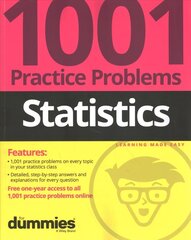 Statistics: 1001 Practice Problems For Dummies (plus Free Online Practice) cena un informācija | Ekonomikas grāmatas | 220.lv