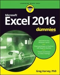 Excel 2016 For Dummies цена и информация | Книги по экономике | 220.lv