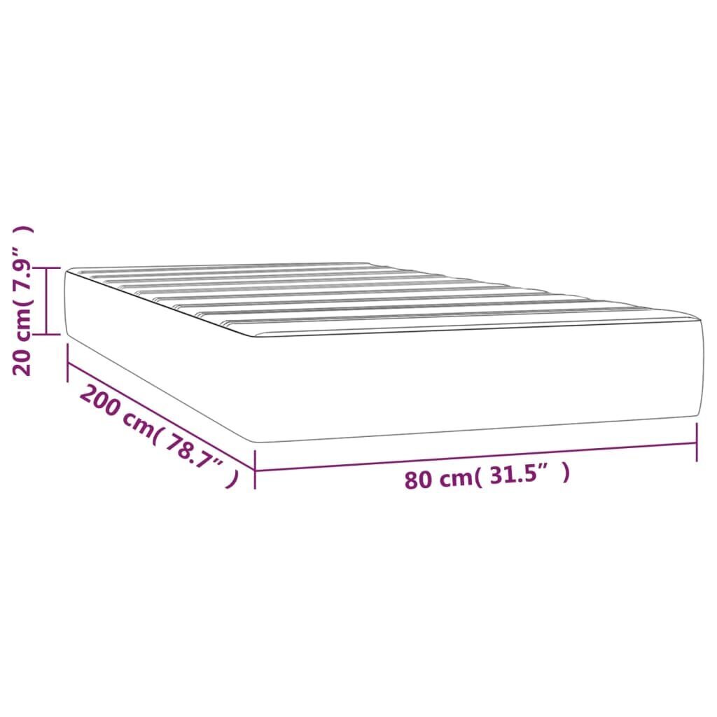 Kabatu atsperu matracis vidaXL (80x200x20 cm), kapučīno cena un informācija | Matrači | 220.lv