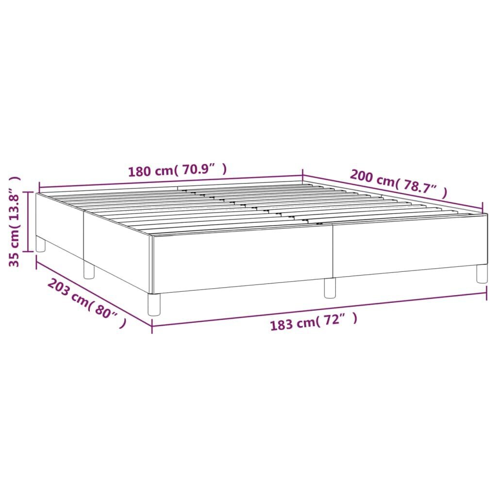 Gultas rāmis vidaXL (180x200 cm), melna cena un informācija | Gultas | 220.lv