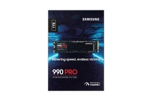 Samsung 990 Pro, 1TB, M.2, NVMe, MZ-V9P1T0BW kaina ir informacija | Внутренние жёсткие диски (HDD, SSD, Hybrid) | 220.lv