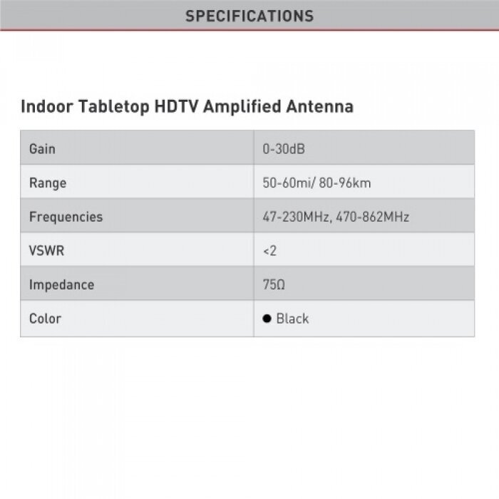 Iekštelpu TV antena Barkan AB60A цена и информация | Antenas un piederumi | 220.lv