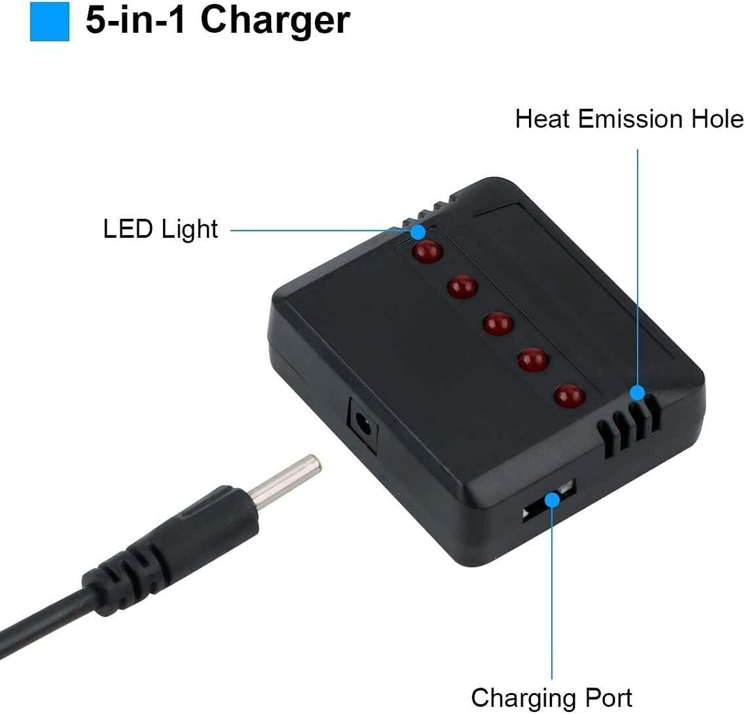 5 in 1 USB litija akumulatora lādētājs universāls lādētājs Hubsan H107D Syma X5C Quadcopter RC gaisa kuģu aksesuāri cena un informācija | Smart ierīces un piederumi | 220.lv