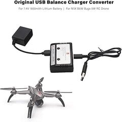 Оригинальное USB балансное зарядное устройство для 7.4V 1800mAh литий-ионной батареи для MJX B5W Bug 5W RC Drone, 1 шт.  цена и информация | Smart устройства и аксессуары | 220.lv