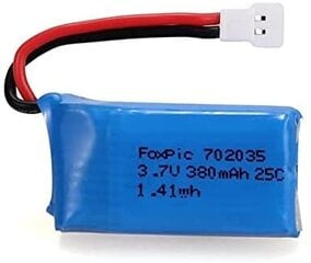 1 gabals uzlādējamas Lipo baterijas 3.7v, 380mAh Rc kvadrikopteru droniem HUBSAN X4 H107L H107C H107D H107 H107 V252 JXD 385 цена и информация | Smart устройства и аксессуары | 220.lv