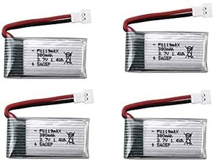 4 шт. 3.7v 380mAh Перезаряжаемый Li-Po аккумулятор для Hubsan X4 H107c H107d H107L, Syma X11 X11C, HS170 HS170C Rc Quadricopter цена и информация | Smart устройства и аксессуары | 220.lv