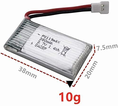 4 gabali 3.7v 380mAh uzlādējams Li-Po akumulators Hubsan X4 H107c H107d H107L, Syma X11 X11C, HS170 HS170C Rc kvadrikopteram cena un informācija | Smart ierīces un piederumi | 220.lv