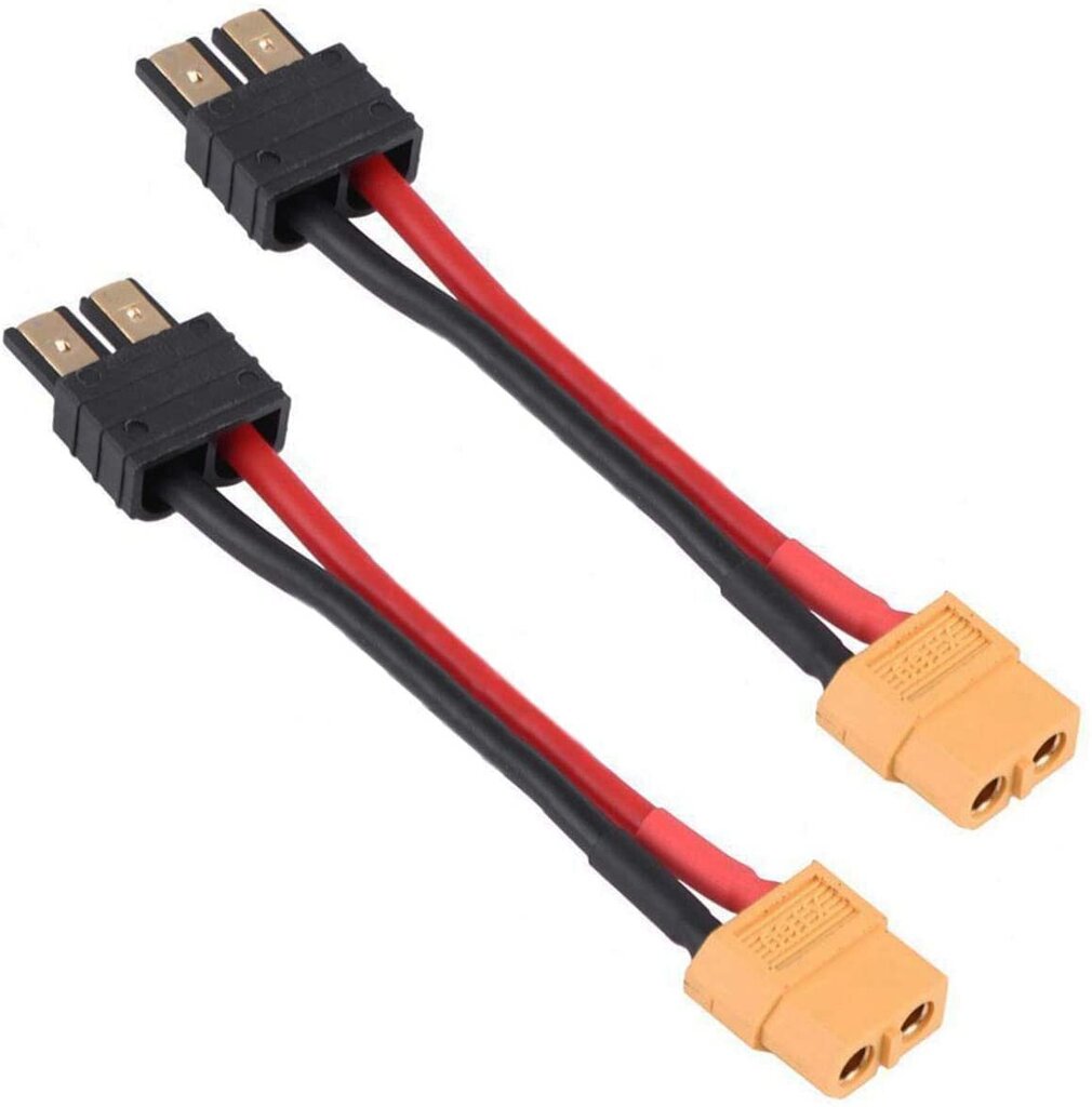 2 gabali 12AWG ar XT60Silikona kabeļa adapteris, saderīgs ar Traxxas RC LiPO NiMH ESC lādētāju, 10CM cena un informācija | Smart ierīces un piederumi | 220.lv