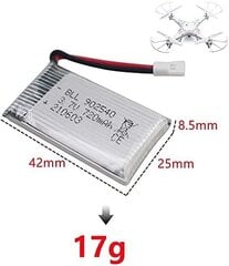 4 gabali uzlādējams lipo akumulators (3.7v, 720mAh Lipo) Rc kvadrikopteru droniem Syma X5 X5C X5SC X5SW, Cheerson CX-30W, Skytech M68, Wltoys F949 + lādētājs цена и информация | Smart устройства и аксессуары | 220.lv