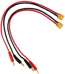Зарядка XT60 с 4 мм «банановым» штекером 14AWG силиконовый кабель 30 см, цвет желтый красный черный, 2 шт. цена и информация | Smart устройства и аксессуары | 220.lv