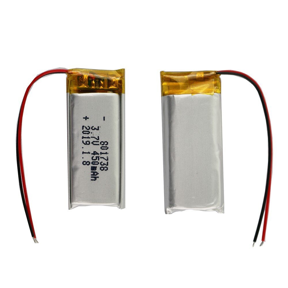 1 gabals uzlādējams lipo akumulators 801738 (3.7v, 450mAh Lipo) portatīvajam video mp3 mp4 telefonam LED gaisma GPS cena un informācija | Akumulatori | 220.lv