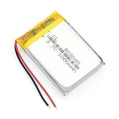 1 gab. uzlādējams lipo akumulators 803040 (3.7v, 1000mAh Lipo) skaļrunim, Bluetooth, GPS, PDA, tahogrāfam, rotaļlietām цена и информация | Smart устройства и аксессуары | 220.lv