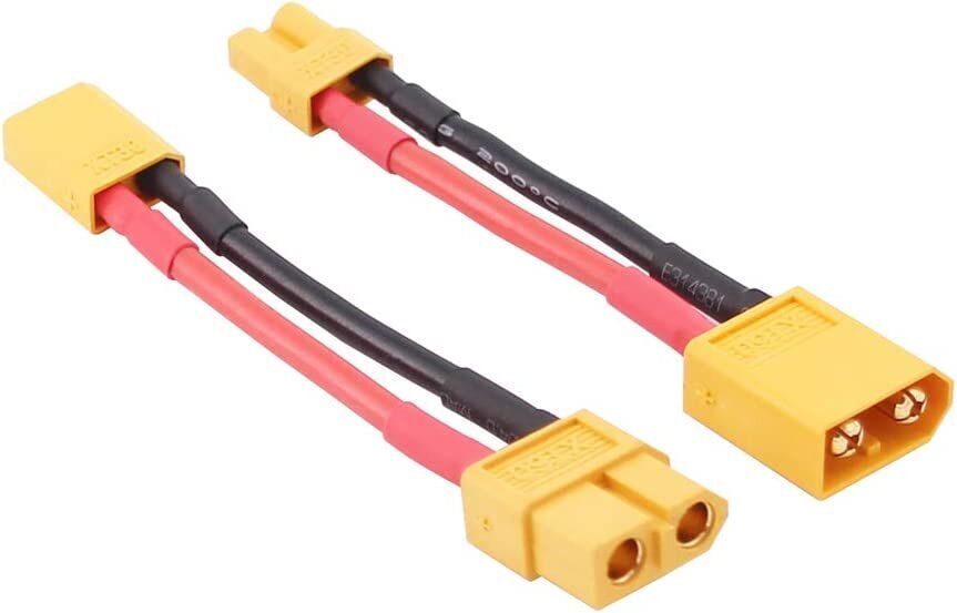 4 gabali XT30 uz XT60 adaptera kabeļi 16awg savienotājs 5cm cena un informācija | Smart ierīces un piederumi | 220.lv