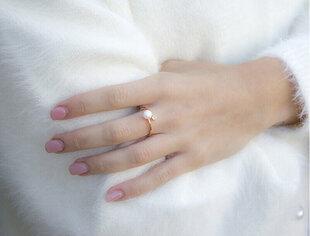 Beneto Открытое бронзовое кольцо с настоящим жемчугом и цирконом AGG469P-RG цена и информация | Кольца | 220.lv
