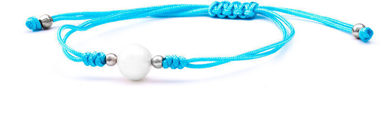 Beneto Mežģīņu zila kabalas rokassprādze ar īstu pērli AGB567 cena un informācija | Rokassprādzes | 220.lv