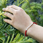 Beneto Mežģīņu sarkana kabalas rokassprādze ar īstām pērlēm AGB549 cena un informācija | Rokassprādzes | 220.lv