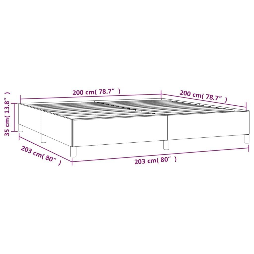 Gultas rāmis vidaXL (200x200 cm), melna cena un informācija | Gultas | 220.lv