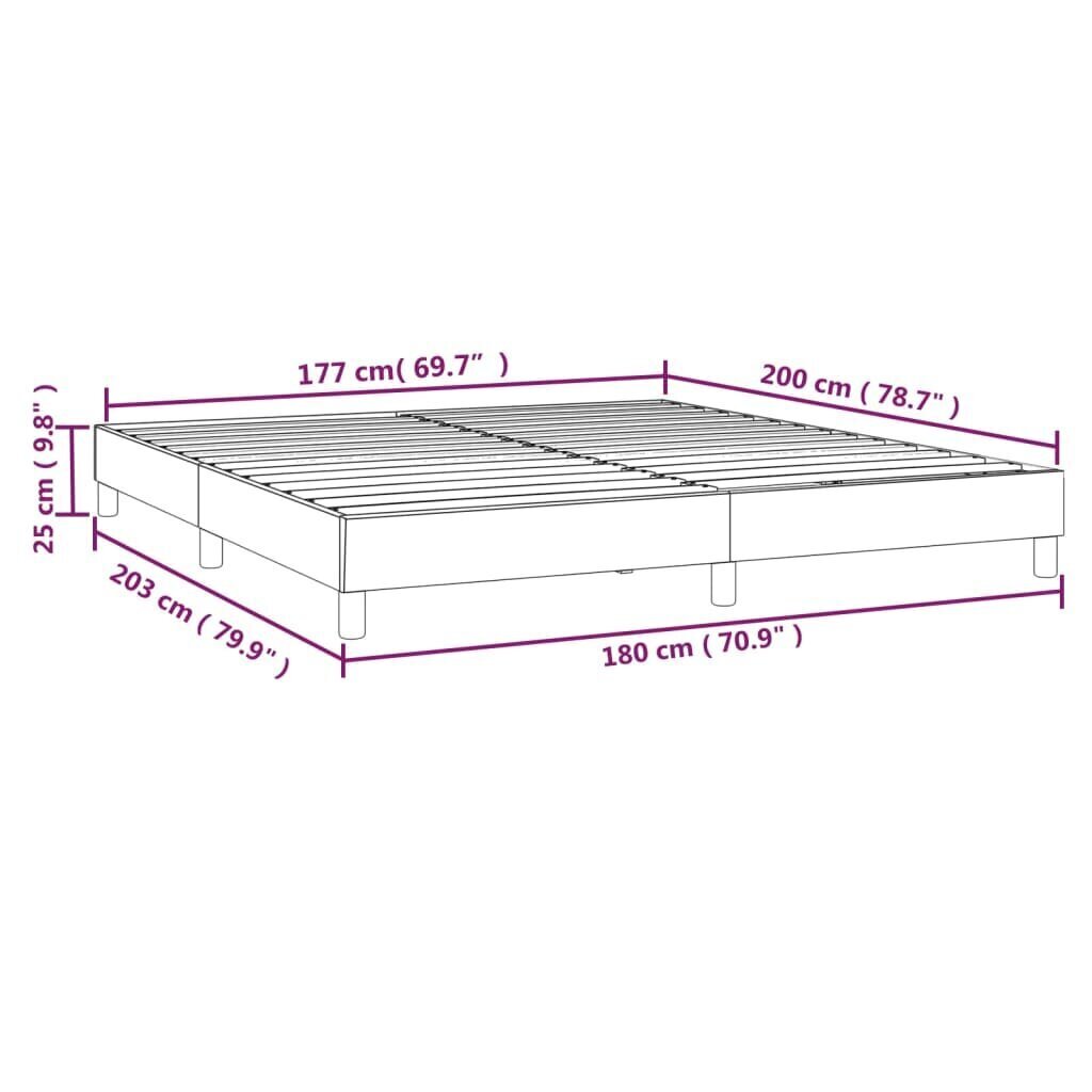 Atsperu gultas rāmis vidaXL (180x200 cm), krēmkrāsas цена и информация | Gultas | 220.lv