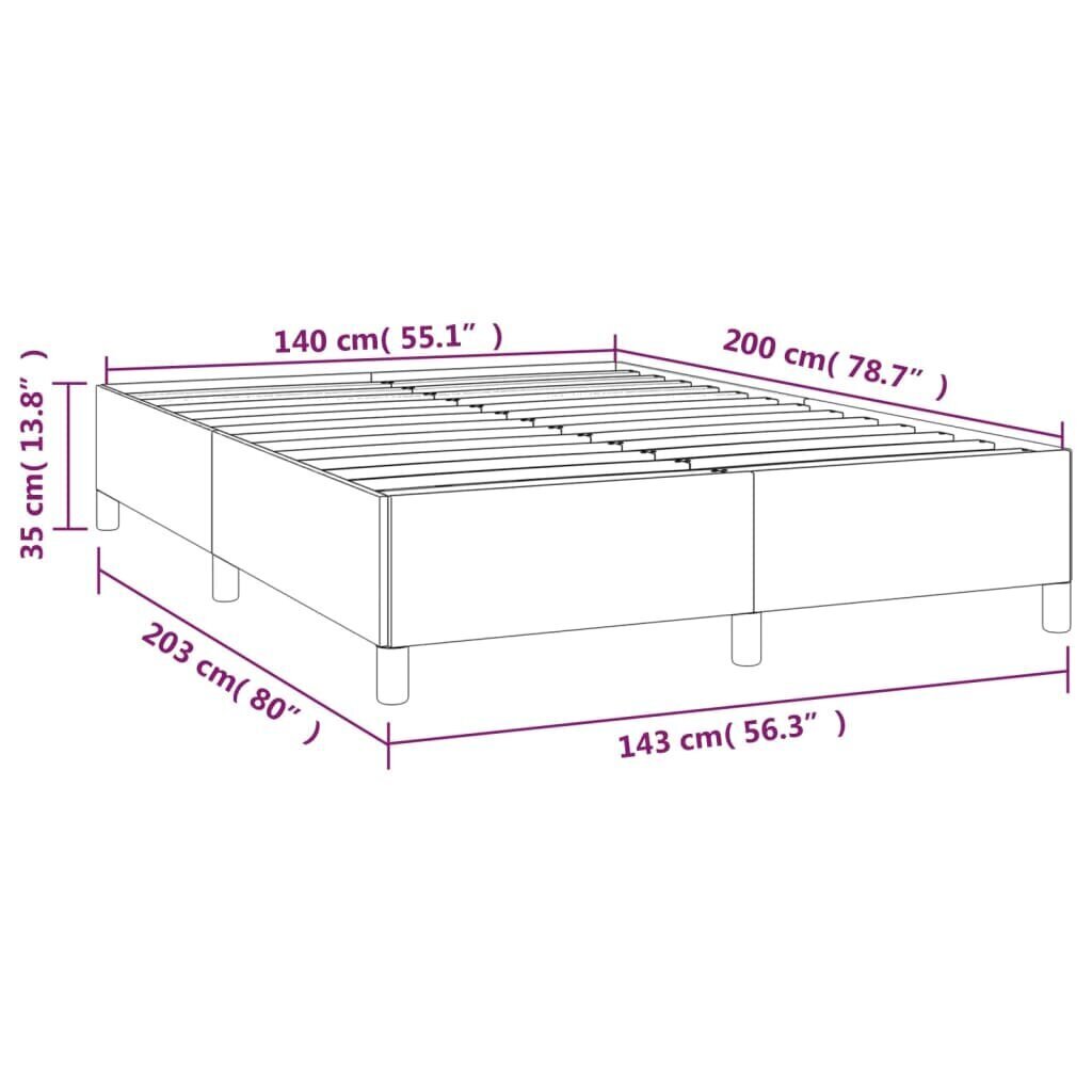 Gultas rāmis vidaXL (140x200 cm), melns cena un informācija | Gultas | 220.lv