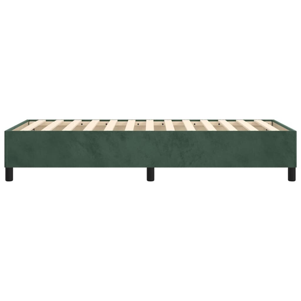Atsperu gultas rāmis vidaXL (80x200 cm), tumši zaļš cena un informācija | Gultas | 220.lv