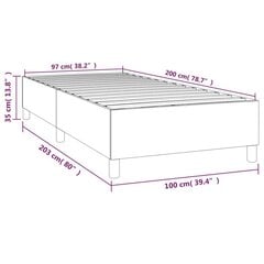 Atsperu gultas rāmis vidaXL (100x200 cm), tumši pelēks cena un informācija | Gultas | 220.lv