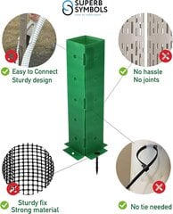 Superb Symbols koka stumbra aizsardzība, 60 cm augsts, zaļš, 5 gab. cena un informācija | Žogi un piederumi | 220.lv