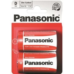 Baterija Panasonic Red Zinc R20 (D), 2 vnt. цена и информация | Батерейки | 220.lv