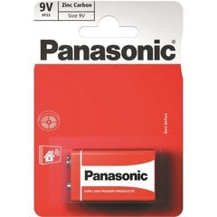 Panasonic baterija Red Zinc 6F22 (9V) cena un informācija | Baterijas | 220.lv