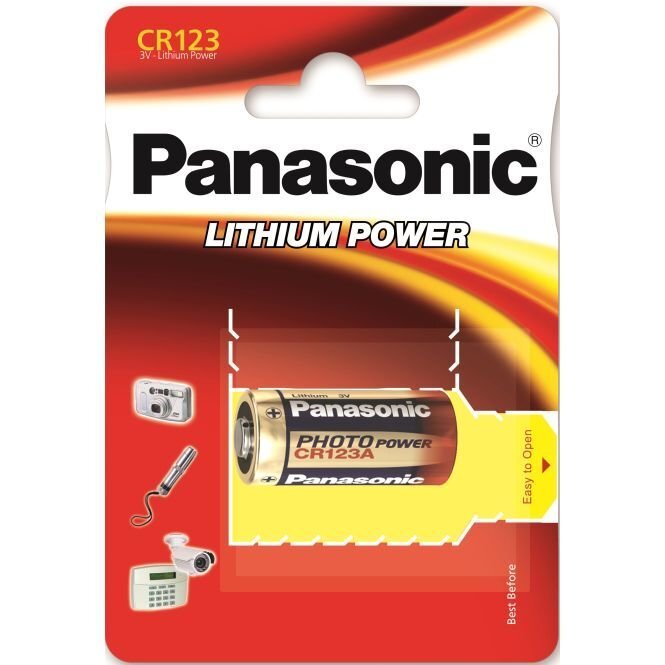 Panasonic baterija Lithium CR123, 1 vnt. cena un informācija | Baterijas | 220.lv