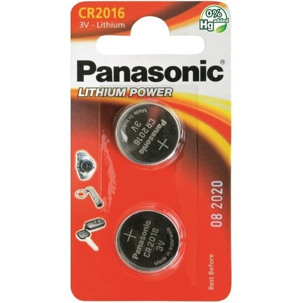 Baterija Panasonic Lithium CR2016 2BP, 2 vnt. cena un informācija | Baterijas | 220.lv